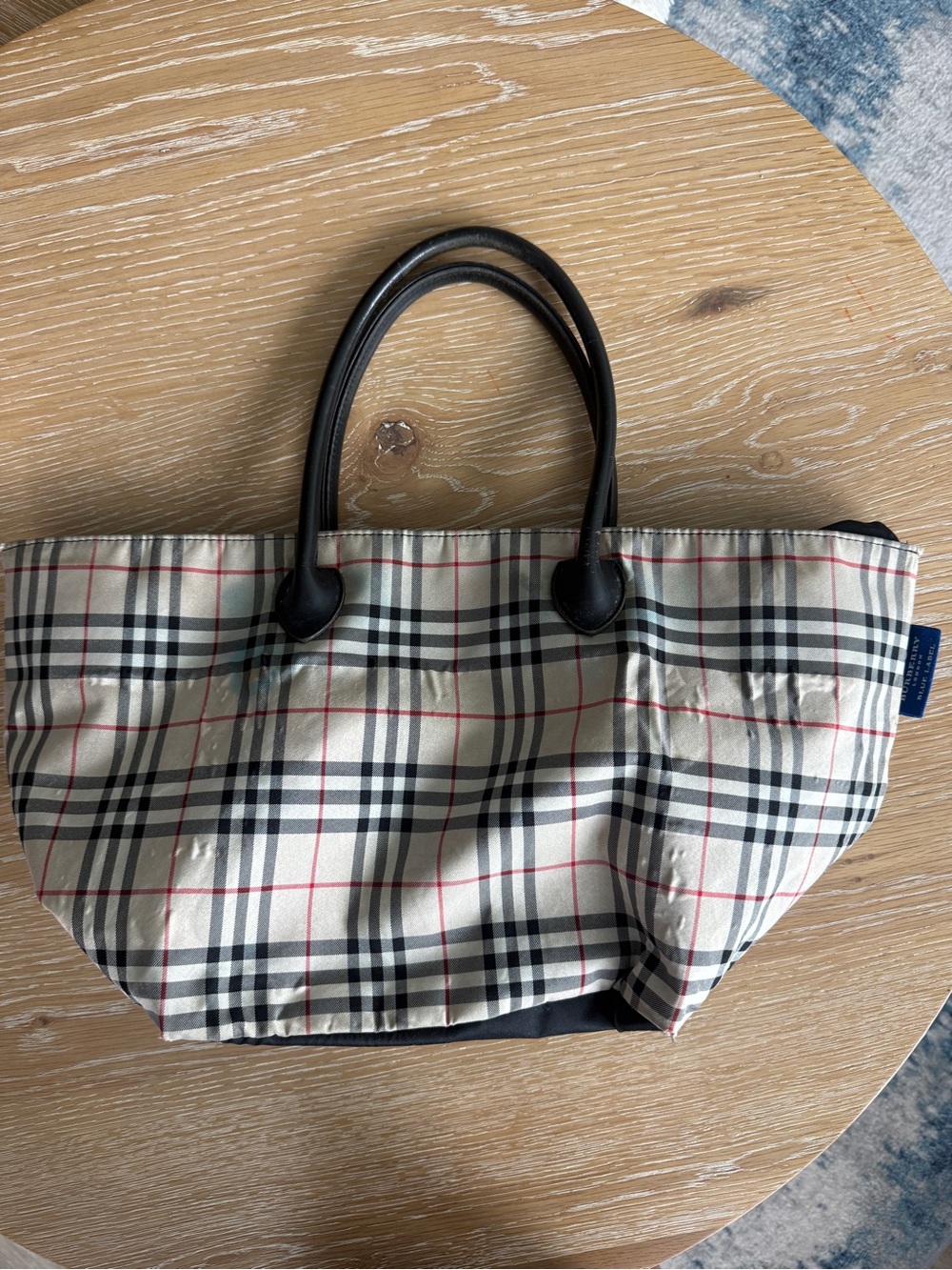 Burberry London Blue Label Nova Check Tote Bag Beige Plaid Shoulder Bag - Picture 2 of 11